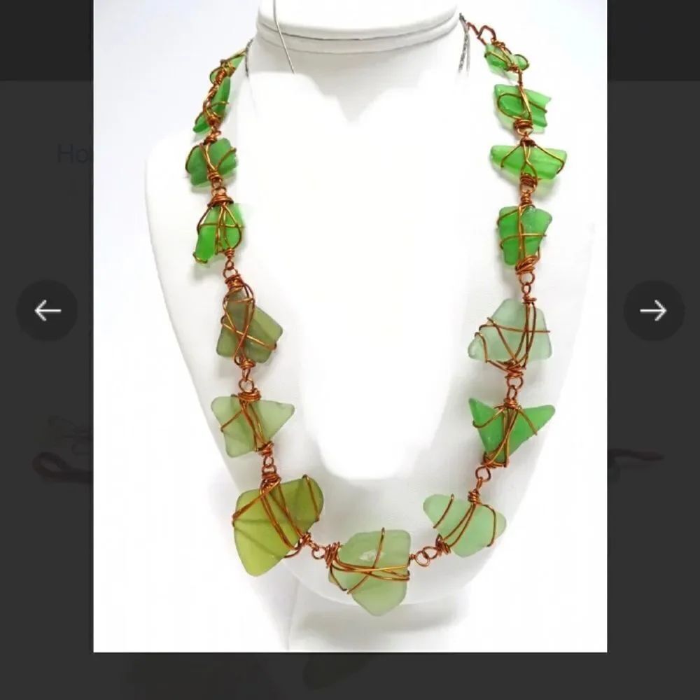 See glass handmade necklace